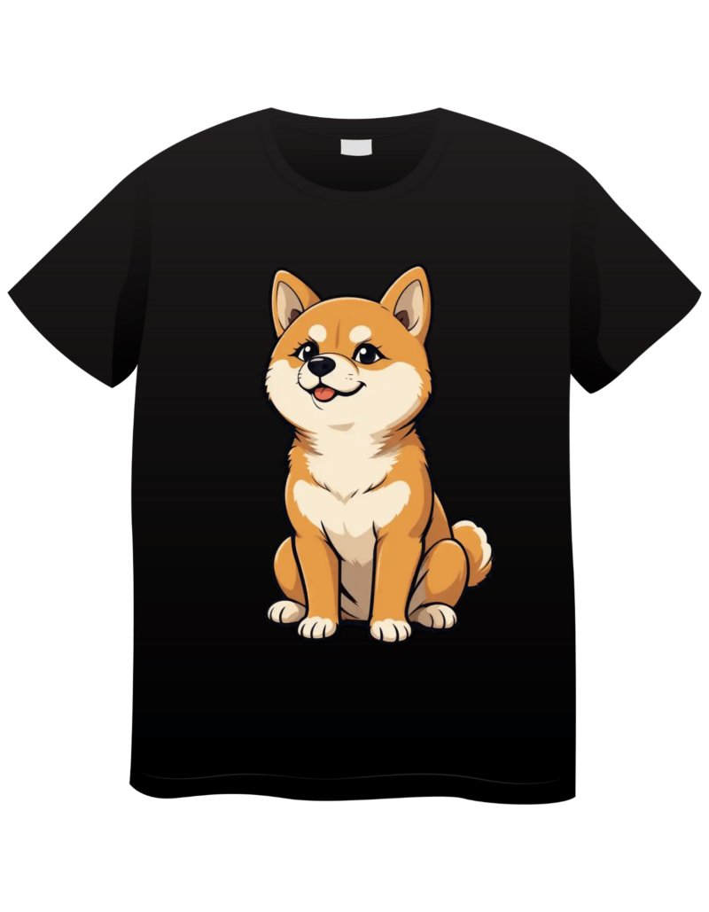 Cute vector cartoon-style Shiba Inu puppy