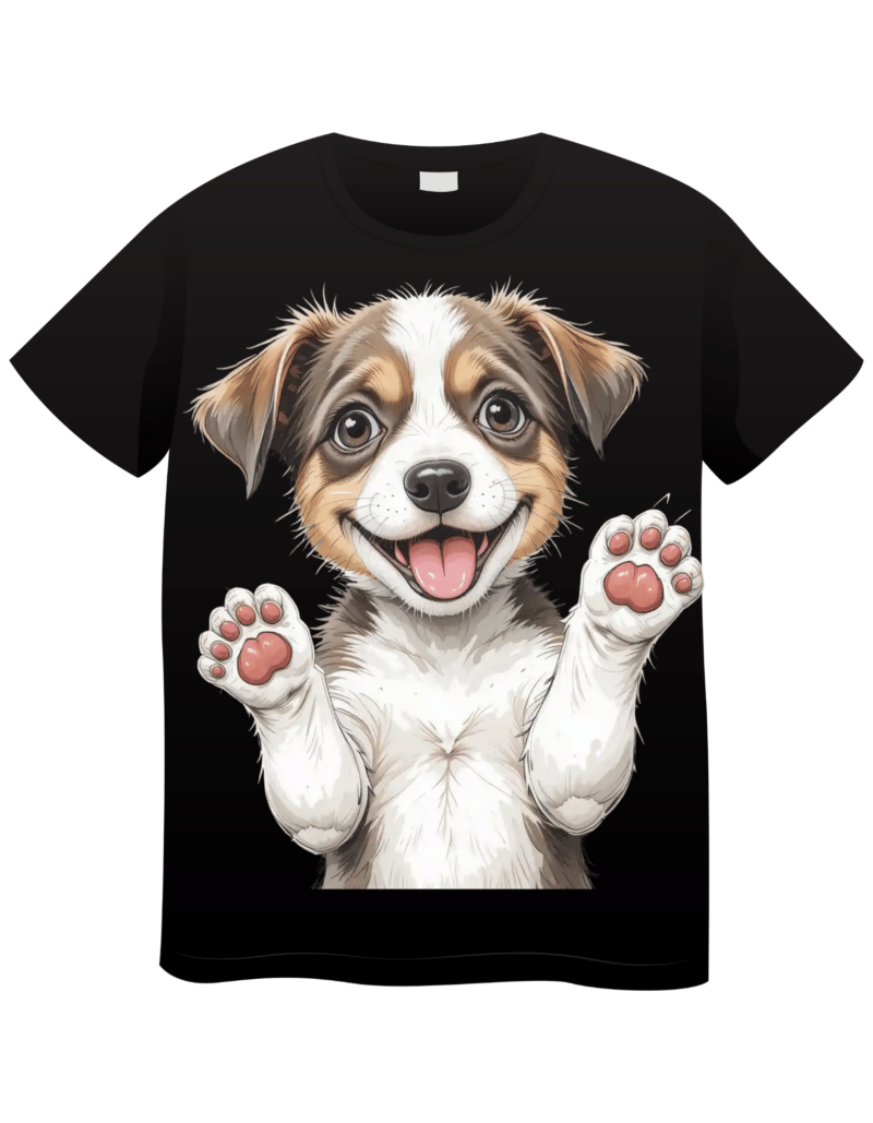 Mixed breed rescue puppy, watercolor style