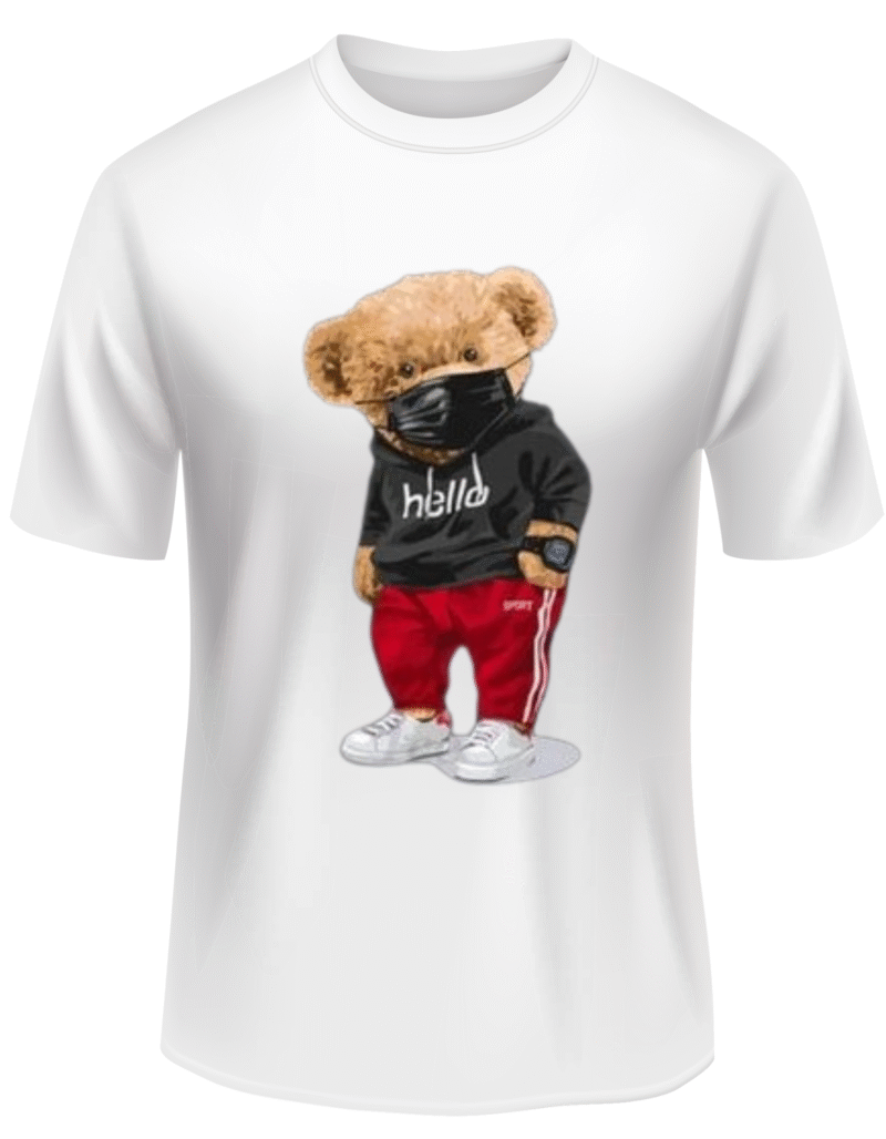 Hello Bear T Shirt Design
